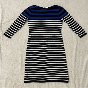 Cato Striped Black, Blue And White Dress Size Small